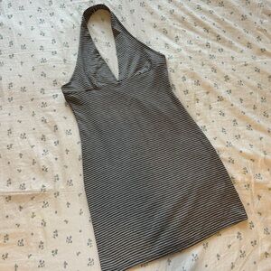 Black and White Halter Dress